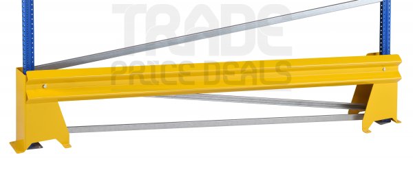 Rack End Protector Kit | U-Shape Protectors | Formed Steel Connecting Bar | 2520mm Wide | Yellow | Loadtek