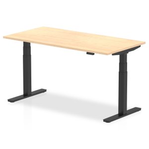 Sit-Stand Desk | 1600 x 800mm | Black Legs | Maple Top | Air