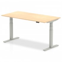 Sit-Stand Desk | 1600 x 800mm | Silver Legs | Maple Top | Air