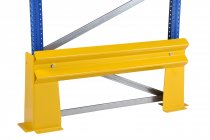 Rack End Protector Kit | L-Shape Protectors | Formed Steel Connecting Bar | 1020mm Wide | Yellow | Loadtek