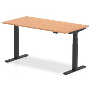 Sit-Stand Desk | 1600 x 800mm | Black Legs | Oak Top | Air