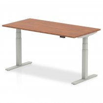 Sit-Stand Desk | 1600 x 800mm | Silver Legs | Walnut Top | Air