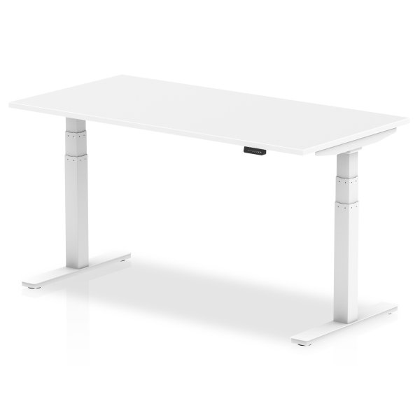Sit-Stand Desk | 1600 x 800mm | White Legs | White Top | Air