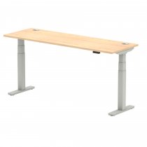 Sit-Stand Desk | 1800 x 600mm | Silver Legs | Maple Top | Cable Ports | Air