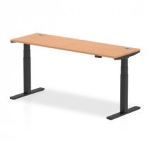 Sit-Stand Desk | 1800 x 600mm | Black Legs | Oak Top | Cable Ports | Air