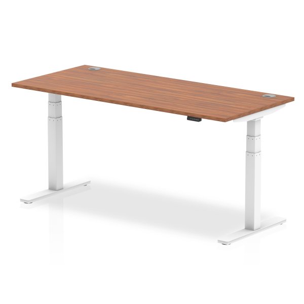 Sit-Stand Desk | 1800 x 800mm | Walnut Legs | Walnut Top | Cable Ports | Air