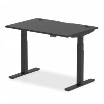 Sit-Stand Desk | 1200 x 800mm | Black Legs | Black Top | Cable Ports | Air Black Series