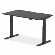 Sit-Stand Desk | 1400 x 800mm | Black Legs | Black Top | Cable Ports | Air Black Series