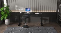 Sit-Stand Desk | 1600 x 600mm | Black Legs | Black Top | Cable Ports | Air Black Series