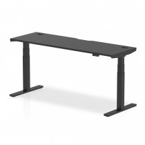 Sit-Stand Desk | 1800 x 600mm | Black Legs | Black Top | Cable Ports | Air Black Series
