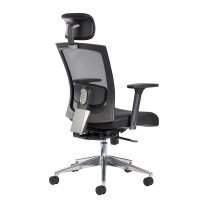 Mesh Operator Chair | Black | Adjustable Arms | Headrest | Gemini