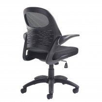 Mesh Back Task Chair | Folding Arms | Black | Orion