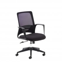 Mesh Back Task Chair | Fixed Loop Arms | Black | Toto