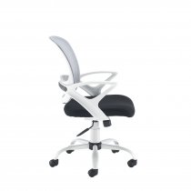 Mesh Back Operator Chair | Fixed Loop Arms | Black & White | Tyler