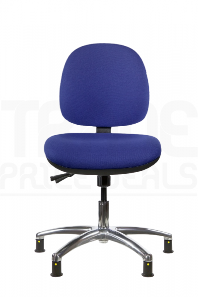 ESD Low Chair | Medium Back | No Arms | Static Seat | Glides | Cobalt Blue | E-Tech