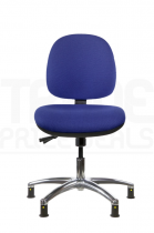 ESD Low Chair | Medium Back | No Arms | Independent Seat Tilt | Glides | Cobalt Blue | E-Tech