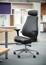 24hr Task Chair | Faux Leather | Black | Franklin