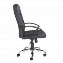 High Back Manager Chair | Leather Faced | Black | Hertford