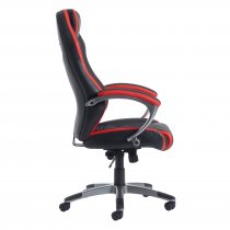 Executive Chair | High Back | Faux Leather | Black & Red | Jensen