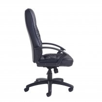 High Back Executive Chair | Leather Faced | Black | King