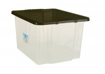 Everyday Storage Shelving Bay | 1800h x 900w x 450d mm | 4 Levels | 12 x 30 Litre Clear Plastic Storage Boxes
