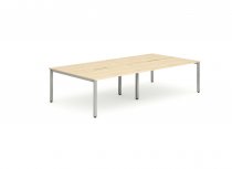 Bench Desk | 2.8 x 1.6m | Back to Back | 4 Person | Silver Legs | Maple Top | Evolve Plus