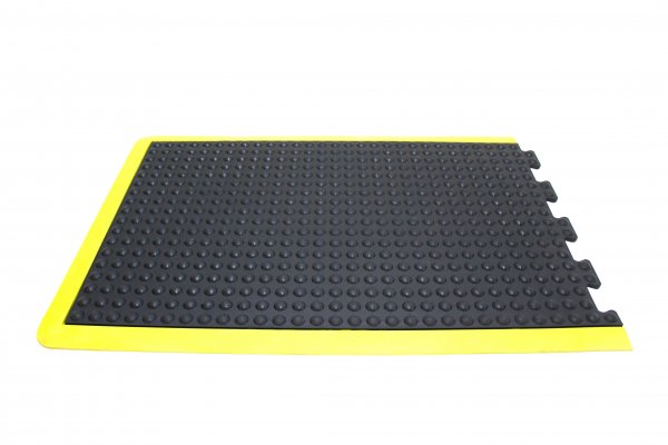 Safety Bubblemat | Interlocking End Piece | Black & Yellow | 0.6m x 0.9m | COBA