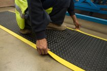 Safety Bubblemat | Interlocking End Piece | Black & Yellow | 0.6m x 0.9m | COBA