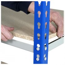 Industrial Shelving | 1830h x 915w x 305d mm | Chipboard Shelves | 150kg Max Weight per Shelf | 4 Levels | Blue & Grey | TradeMax HD