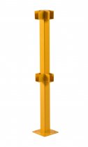 Lift Out Twin Rail Corner Barrier Post | 1100 x 80 x 80mm | Yellow