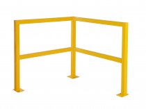 Fully Welded Corner Walkway Barrier | 900 x 1200 x 1200mm | Yellow