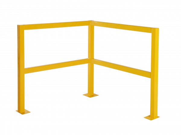 Fully Welded Corner Walkway Barrier | 1100 x 1200 x 1200mm | Yellow