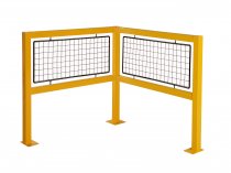 Fully Welded Corner Walkway Barrier | Mesh Panel | 900 x 1200 x 1200mm | Yellow