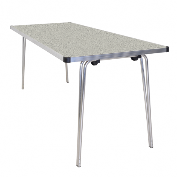 Laminate Folding Table | 584 x 1520 x 610mm | 5ft x 2ft | Snow Grit | GOPAK Contour25