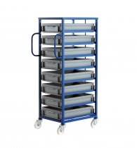 Mobile Tray Rack | 8 Trays | Tray Height 120mm | Max Load 200KG | Blue | Loadtek