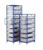 Mobile Tray Rack | 8 trays | Tray Height 170mm | Max Load 200KG | Blue | Loadtek