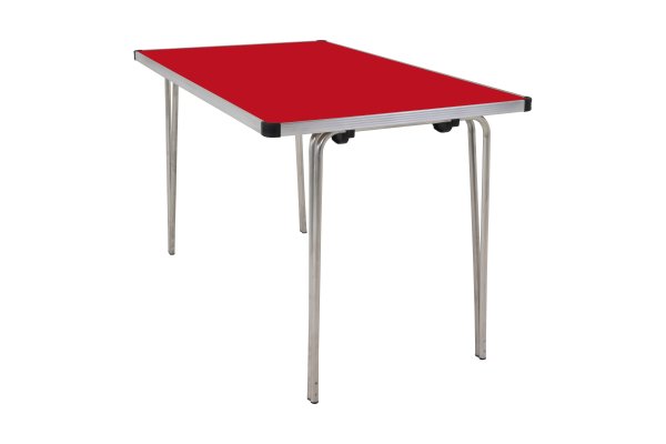 Laminate Folding Table | 760 x 1220 x 610mm | 4ft x 2ft | Poppy Red | GOPAK Contour25 Plus