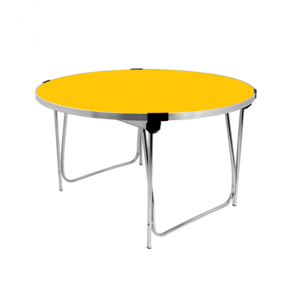 Round Laminate Folding Table | Heavy Duty | 546 x 1220mm | 4ft | Yellow | GOPAK