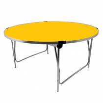 Round Laminate Folding Table | Heavy Duty | 700 x 1520mm | 5ft | Yellow | GOPAK