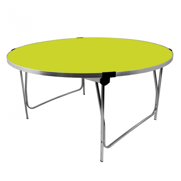 Round Laminate Folding Table | Heavy Duty | 700 x 1520mm | 5ft | Acid Green | GOPAK