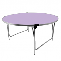 Round Laminate Folding Table | Heavy Duty | 700 x 1520mm | 5ft | Lilac | GOPAK