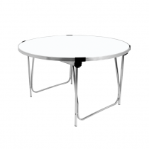 Round Laminate Folding Table | Heavy Duty | 635 x 1220mm | 4ft | White | GOPAK