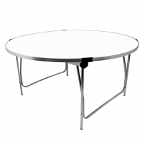 Round Laminate Folding Table | Heavy Duty | 700 x 1520mm | 5ft | White | GOPAK