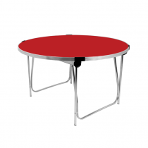 Round Laminate Folding Table | Heavy Duty | 546 x 1220mm | 4ft | Poppy Red | GOPAK