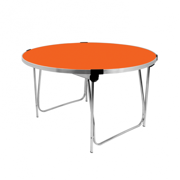Round Laminate Folding Table | Heavy Duty | 700 x 1220mm | 4ft | Orange | GOPAK