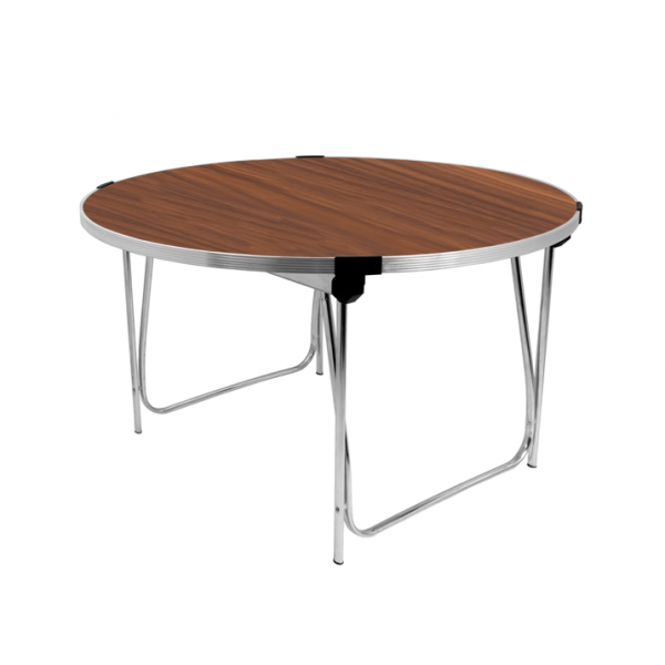 Round Laminate Folding Table | Heavy Duty | 546 x 1220mm | 4ft | Teak | GOPAK