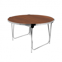 Round Laminate Folding Table | Heavy Duty | 760 x 1220mm | 4ft | Teak | GOPAK