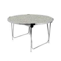 Round Laminate Folding Table | Heavy Duty | 584 x 1220mm | 4ft | Snow Grit | GOPAK