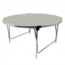 Round Laminate Folding Table | Heavy Duty | 700 x 1520mm | 5ft | Snow Grit | GOPAK