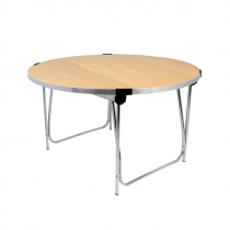 Round Laminate Folding Table | Heavy Duty | 584 x 1220mm | 4ft | Beech | GOPAK